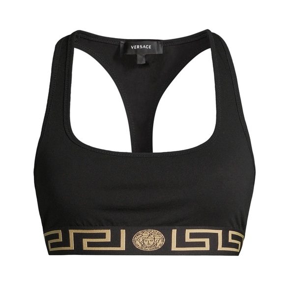 Versace Greca Border Set – High-Waist Bottoms + Scoop Bralette - Picture 1 of 7